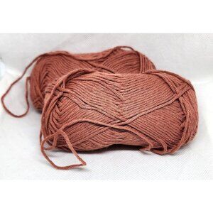 Lot of 2 Burgundy Drops Cotton Light Yarn – 50% Cotton/50% Polyester, 50g, 105m